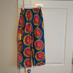 Colorful Tie-Dye Cropped Flared Pants